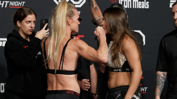 Holly Holm and Mayra Bueno Silva.